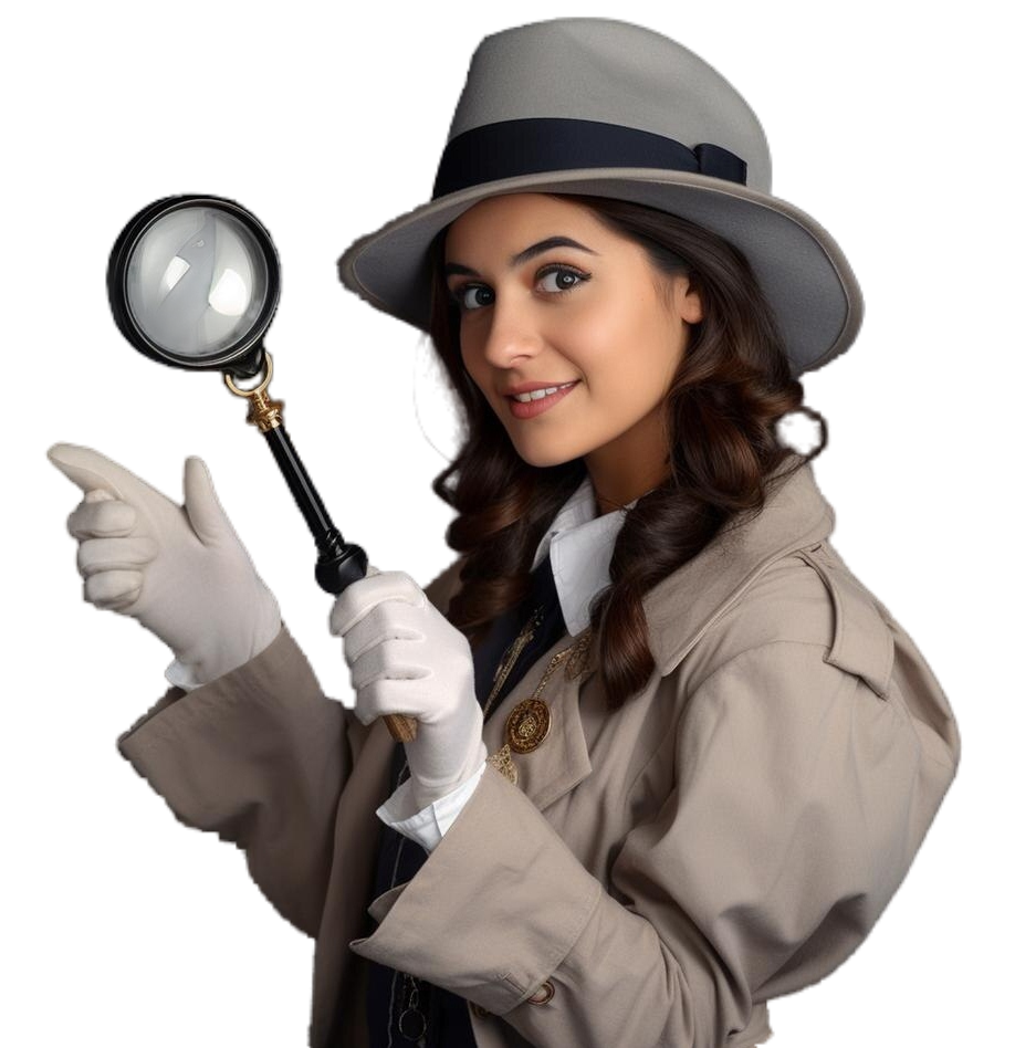 Detective with a magnifying glass