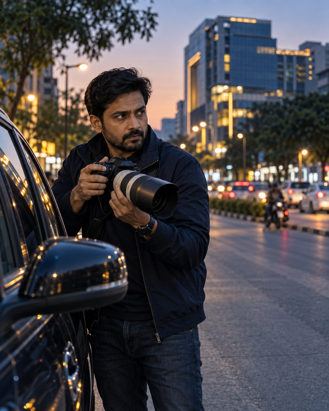Private investigator conducting field surveillance